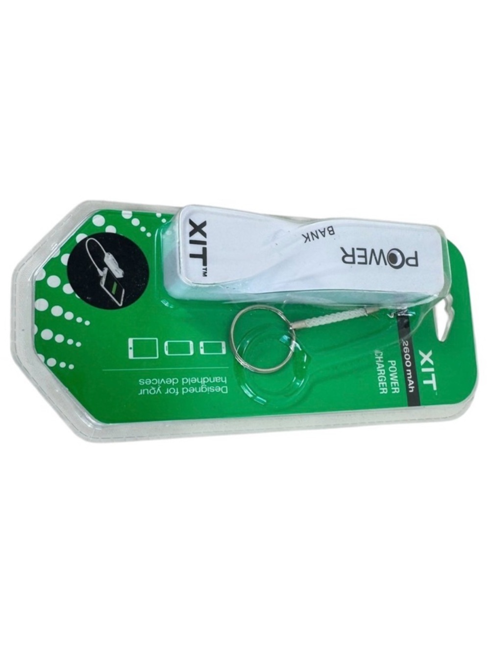 New XIT Power Bank Portable Charger 2600 mAh White USB Charging Cable Included